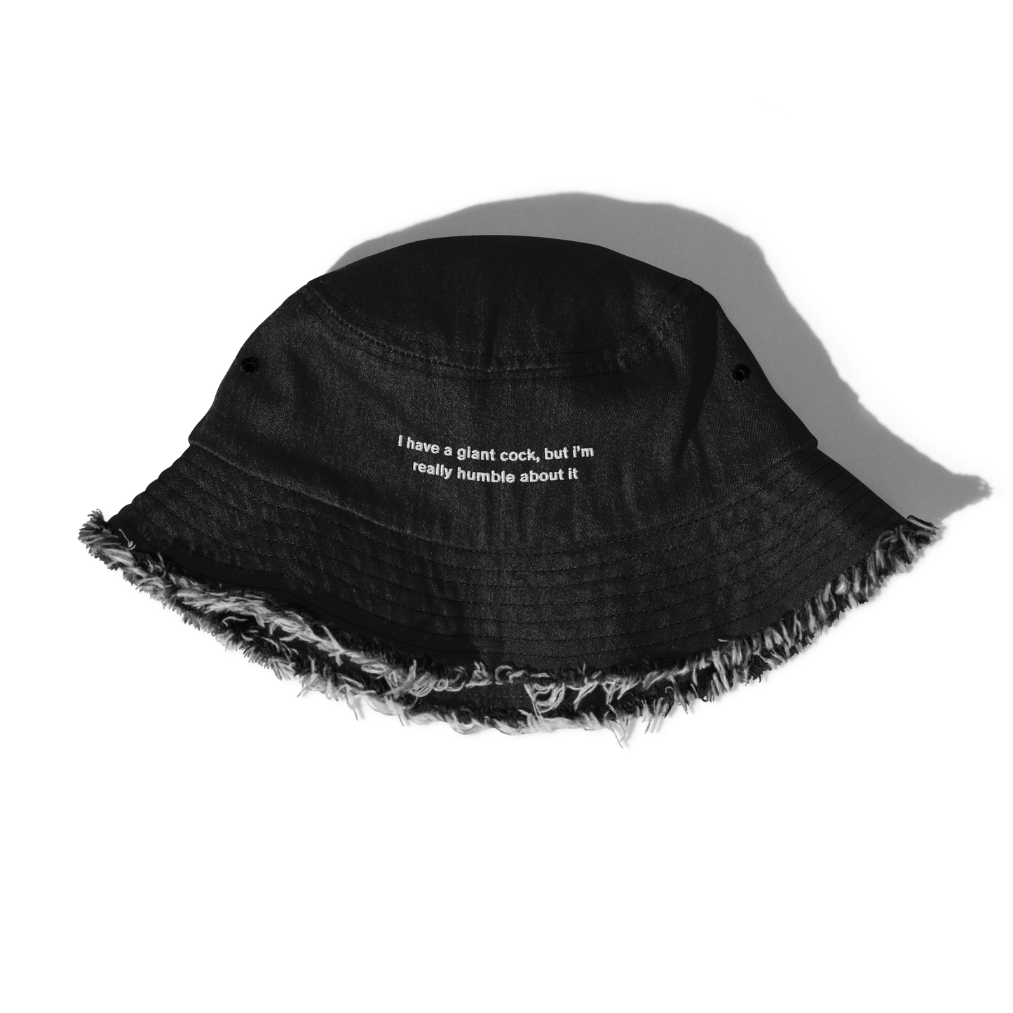 HUGE AND HUMBLE DISTRESSED DENIM BUCKET HAT
